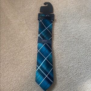 Arrow Plaid Necktie Teal and Black One Size